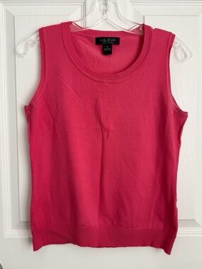 august silk Bright Pink Sleeveless Knit Tank